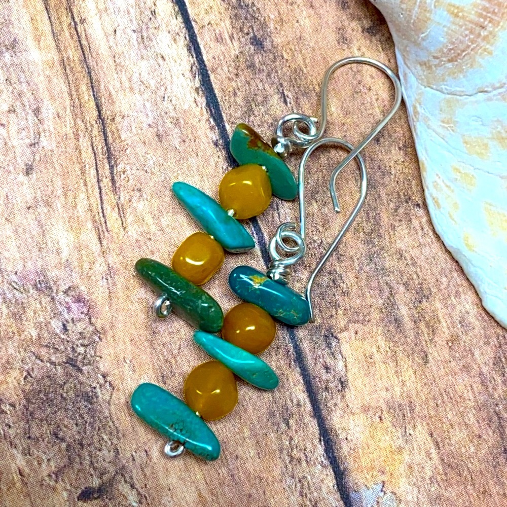 NWOT Sterling silver genuine turquoise earrings